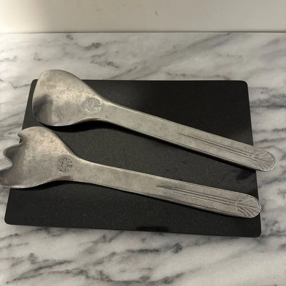 Wilton Armetale  pewter  Salad Serving Set mission style